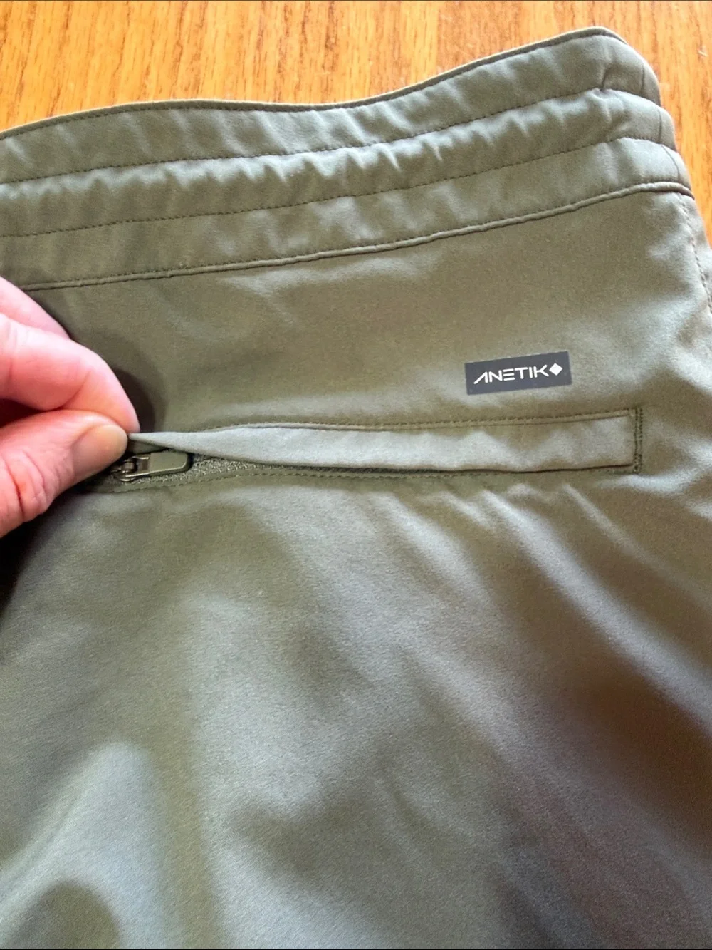 Men's Anetik Olive Green Swim Shorts with Drawstring